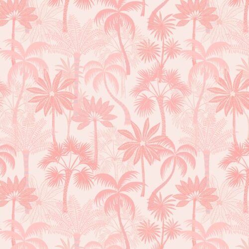 A889B Tropical Trees on Pink, Paradise by Lewis & Irene