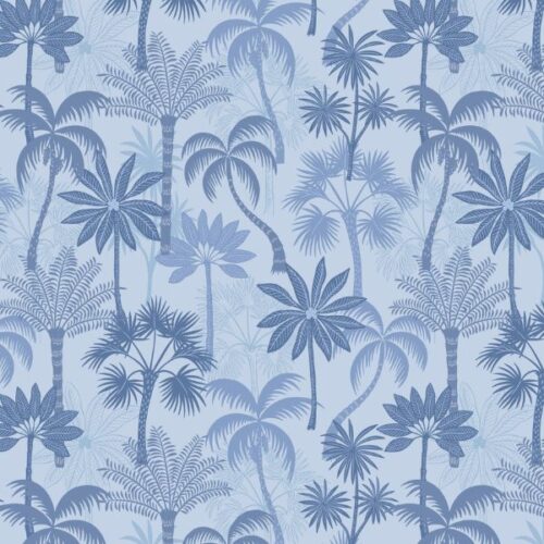 A889C Tropical Trees on Blue Sky, Paradise by Lewis & Irene