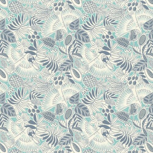 A891B Paradise Parrots on Turquoise, Paradise by Lewis & Irene