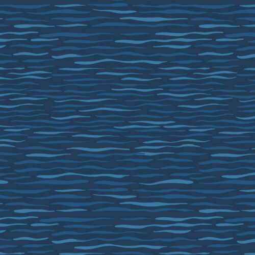 A894C Dark Blue Waves Puffin Rock by Lewis & Irene
