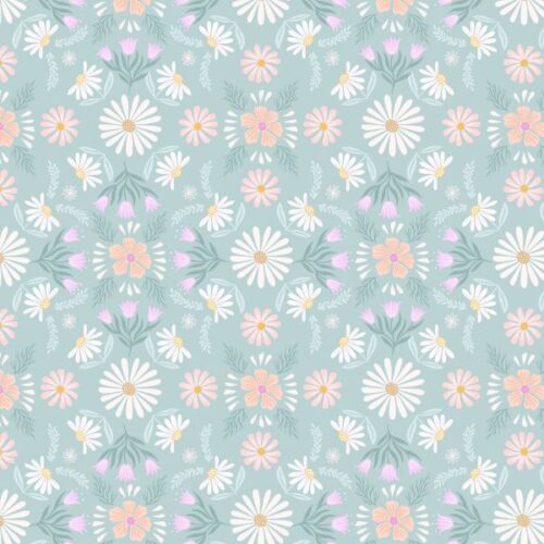 A903A Honey Sewwt Flowers on Blue Honey Sweet by Lewis & Irene