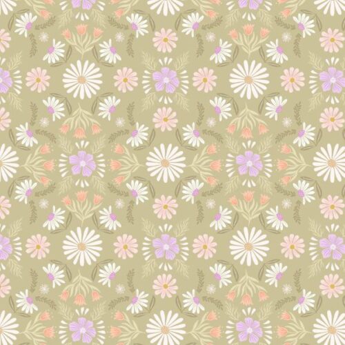 A903B Honey Sweet Flowers on Soft Green Honey Sweet by Lewis & Irene