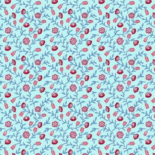 SH21C Climbing Flowers Blue Indian Summer by Stuart Hillard