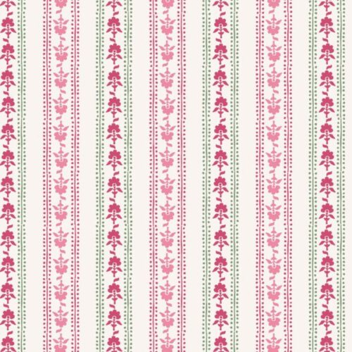 SH22A Floral Stripe on Cream Indian Summer by Stuart Hillard