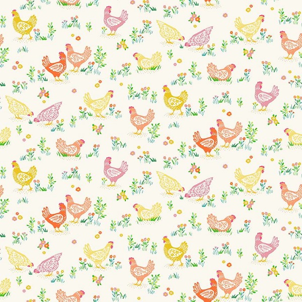 084_Q_happy-hens Cream, Hello Spring by Makower