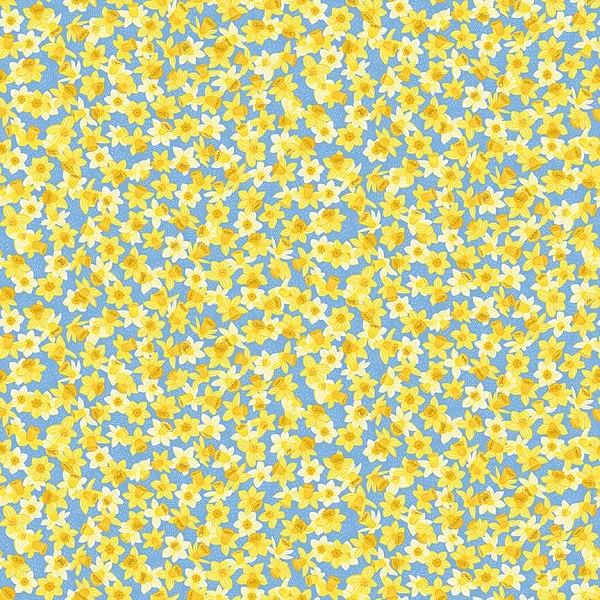 085_B_daffodil-bloom Blue, Hello Spring by Makower