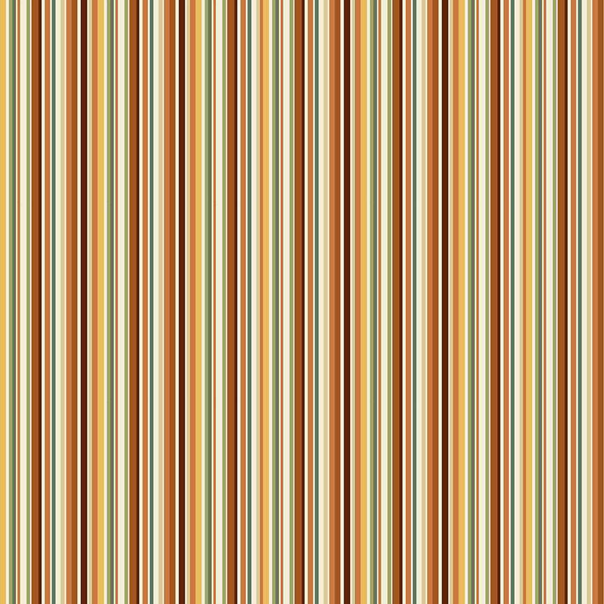 102_1 Cinnamon Stripe Multi, Hello Autumn by Makower