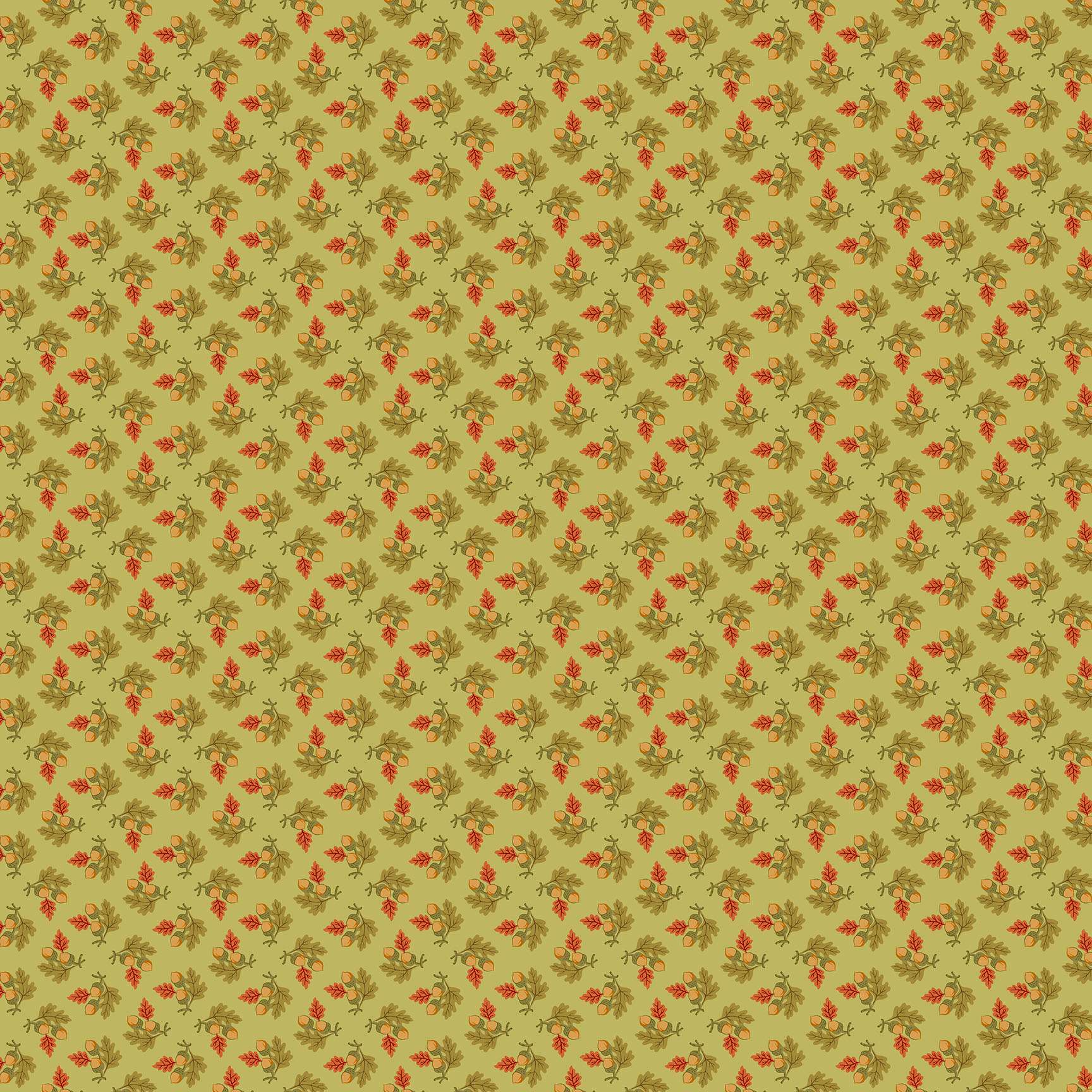 1545-G Gathered Acorns Moss, Autumn Woods by Renee Nanneman