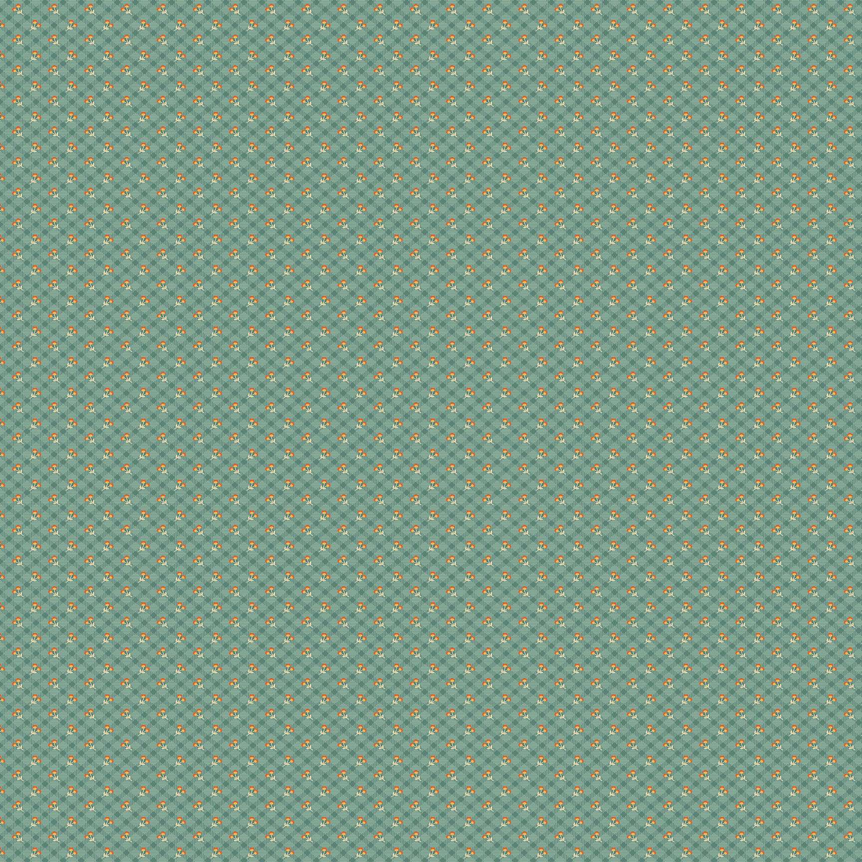 1549-T Harvest Check Stone Blue, Autumn Woods by Renee Nanneman