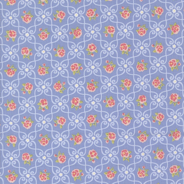 18782 15 Small Floral Blue, Memory Lane by Brenda Riddle Designs