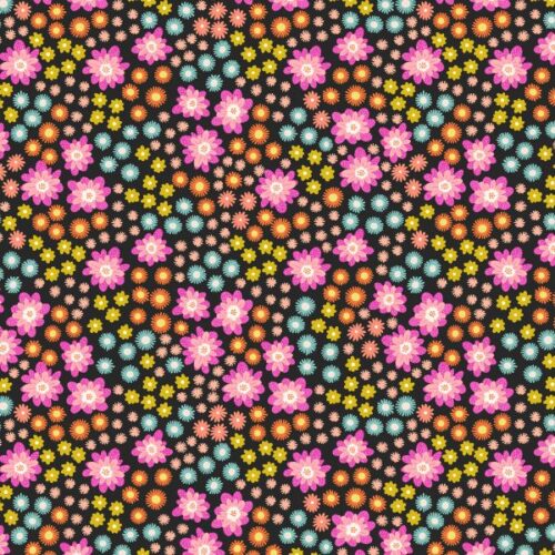 A910C Dotty Flowers on Black, Creative Landscapes by Lewis & Irene