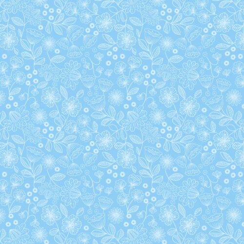 A911A Two Tone Floral on Blue, Creative Landscapes by Lewis & Irene