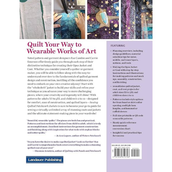 Sewing Quilted Patchwork Jackets by Rae Cumbie & Carrie Emerson Back