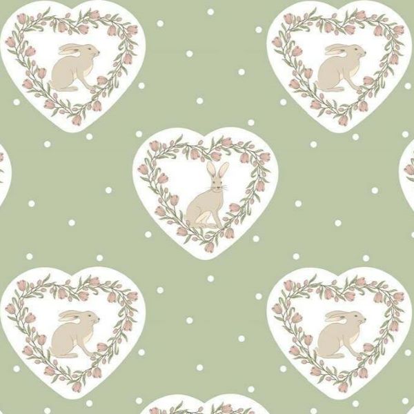 3602-03 Hare Hearts Spring Hare by The Craft Cotton Co