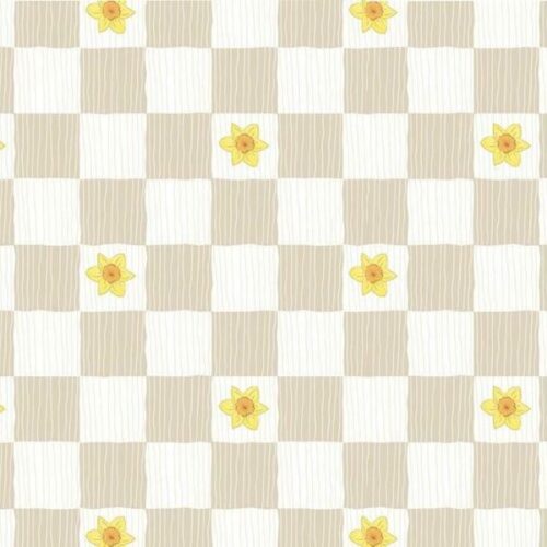 3602-04 Daffodil Check Spring Hare by The Craft Cotton Co