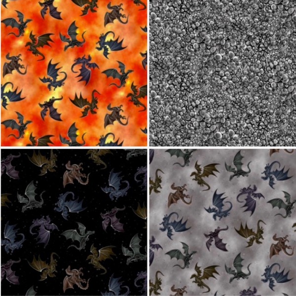 Fat Quarter Pack Fire and Fury Dragons