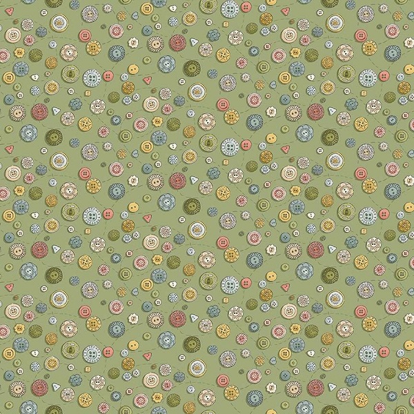 134_G Buttons – Green, Atelier by Makower