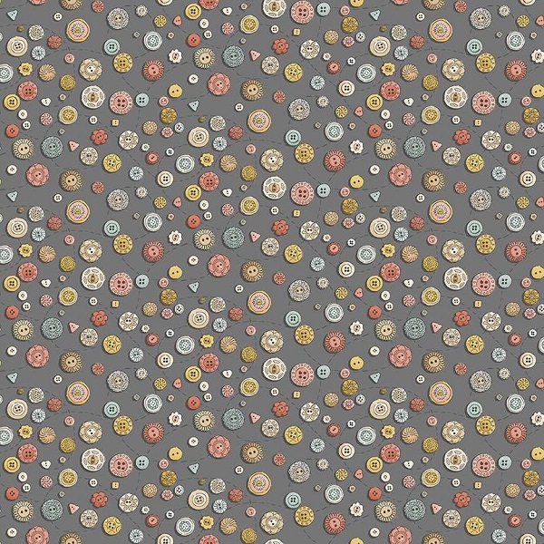 134_S Buttons – Grey, Atelier by Makower