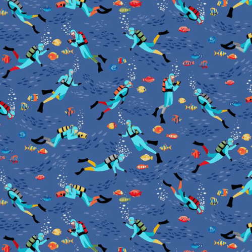 138_B8 Divers – Dark Blue, Deep Blue Sea by Makower