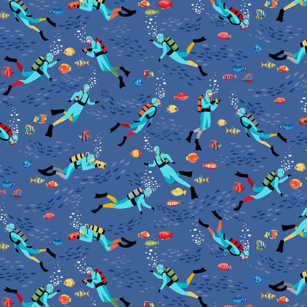 138_B8 Divers – Dark Blue, Deep Blue Sea by Makower