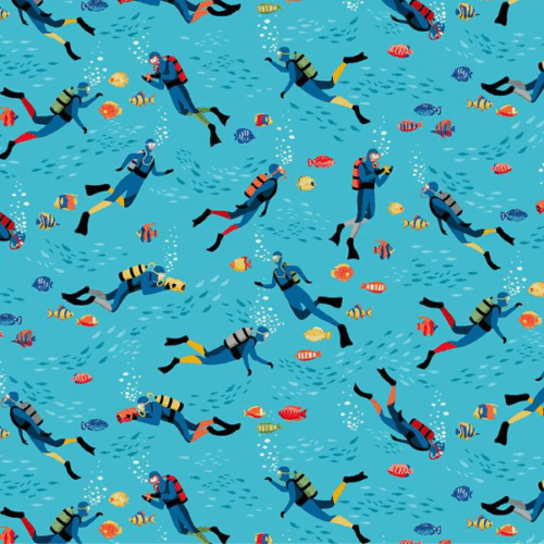 138_B2 Divers – Light Blue Deep Blue Sea by Makower