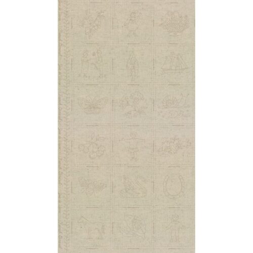 13989 12L Broderie Panel Stone, Joie De Vivre by French General