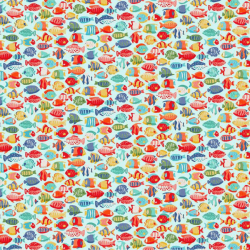 139_B2 Fish Shoal – Light Blue Deep Blue Sea by Makower