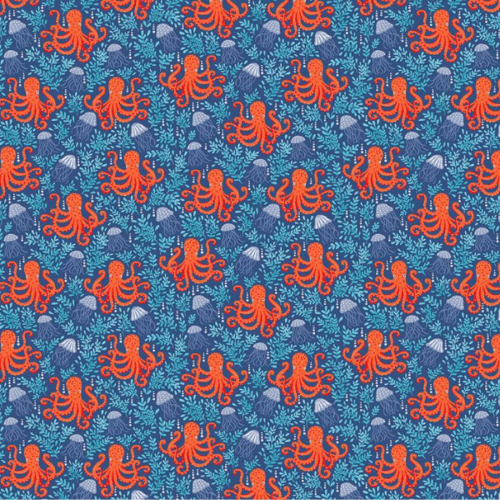 140_B8 Octopus – Dark Blue, Deep Blue Sea by Makower