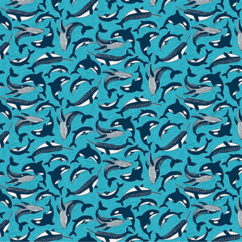 142_B Fins and Tails – Blue, Deep Blue Sea by Makower