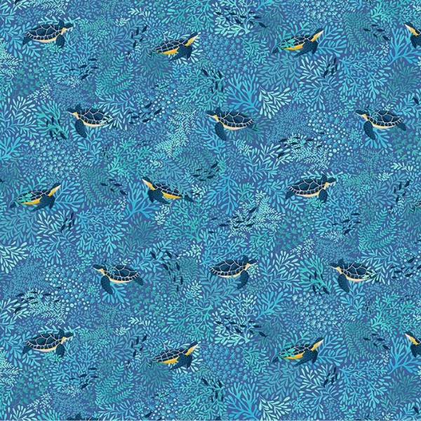 143_B Turtles – Blue, Deep Blue Sea by Makower