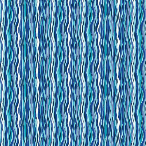 144_B2 Wave Stripe – Light Blue, Deep Blue Sea by Makower