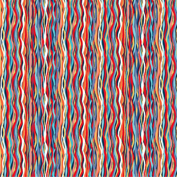 144_B8 Wave Stripe – Dark Blue, Deep Blue Sea by Makower