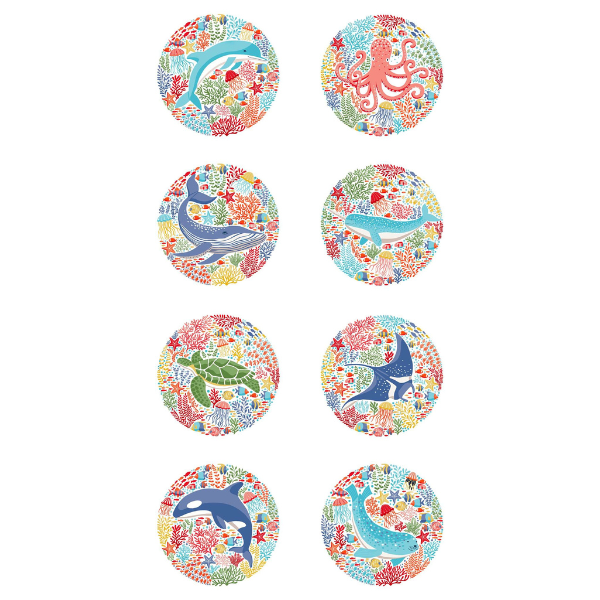 145_W Panel – White Deep Blue Sea by Makower