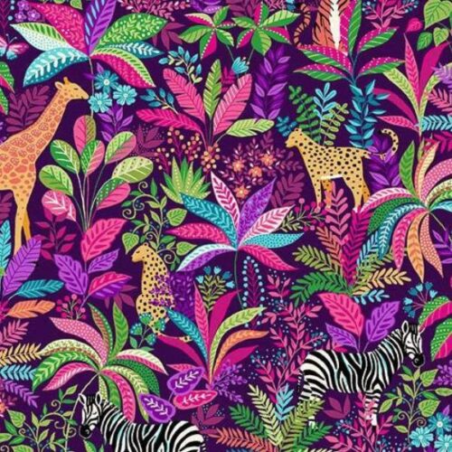 146_L Wildlife – Purple, Tropica by Makower