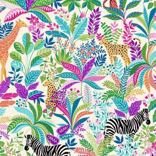 146_P_Wildlife-Cream, Tropica by Makower