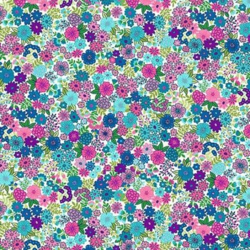 148_Q Mini Floral – Cream, Tropica by Makower