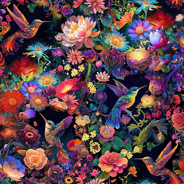 3550-99 Hummingbird, Night Garden by Blank Quilting