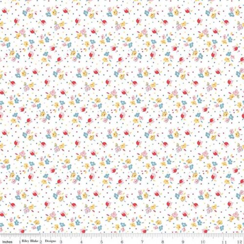 C16653 White Calico Sweet Rose Simple Pleasures Riley Blake