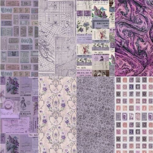 Palette Purple Fat Quarter Pack (8 pcs) by Tim Holtz