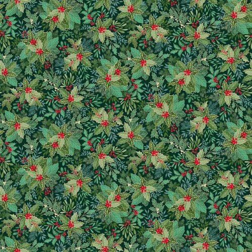 107_G9 Holly Bush Dark Green Good tidings by Makower