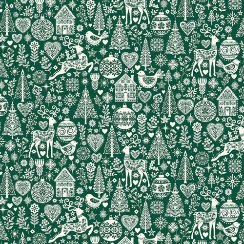 112_G Christmas Green, Scandi by Makower