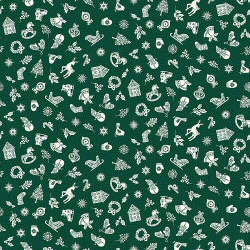 113_G Charms Green, Scandi by Makower