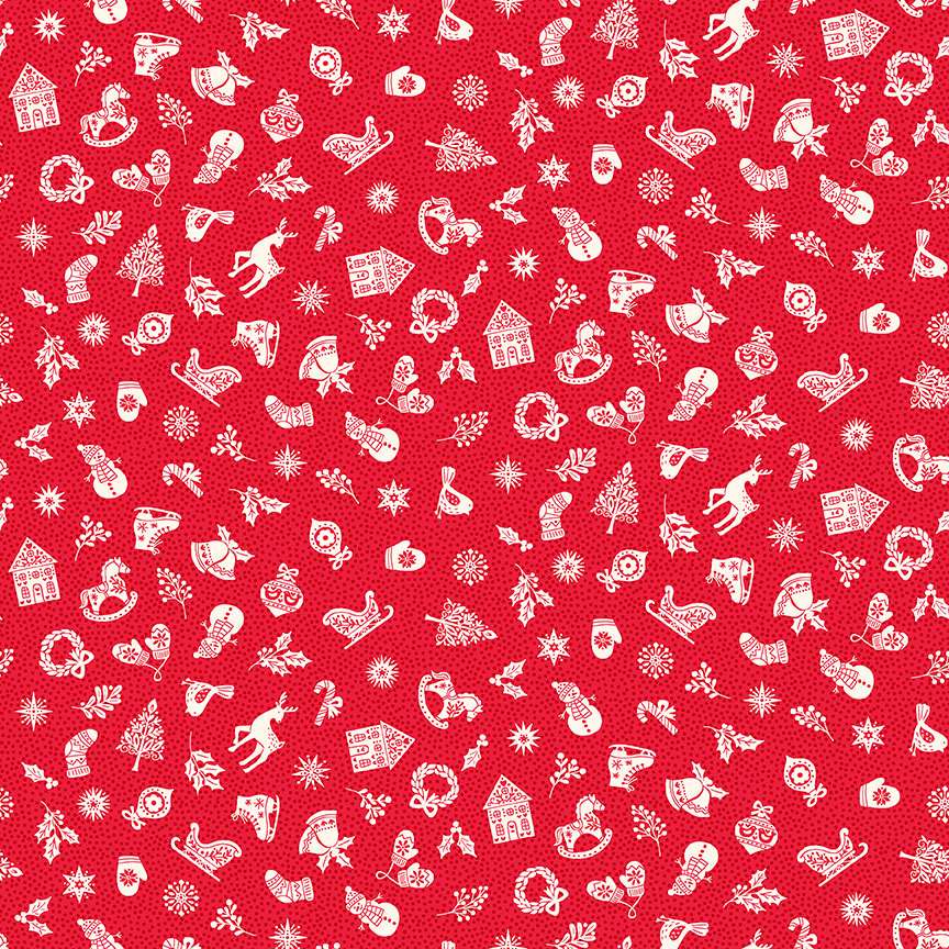 113_R Charms Red, Scandi by Makower