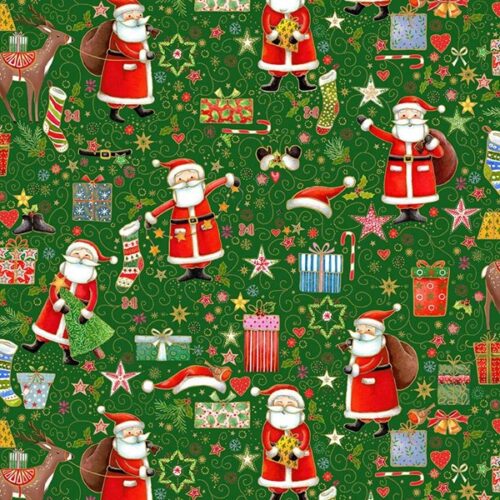 118_G Merry Magic Green, Jolly St Nick by Makower