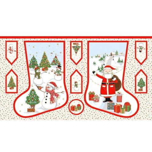 129_1 Stocking Panel, Jolly St Nick by Makower