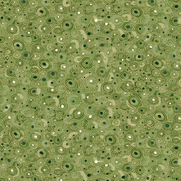 158_G Scroll Green, Golden by Makower