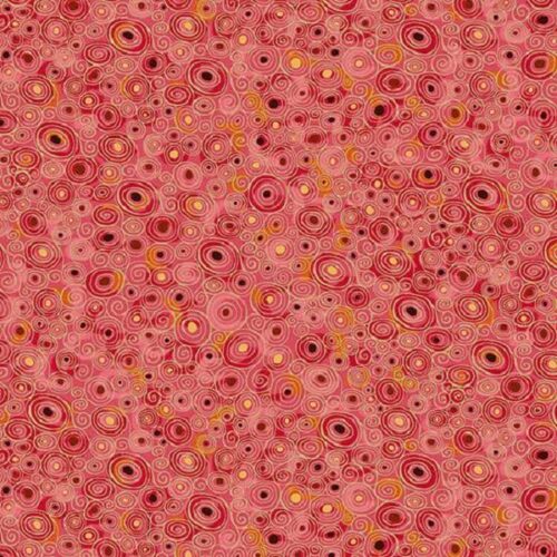 158_R Scroll Red, Golden by Makower