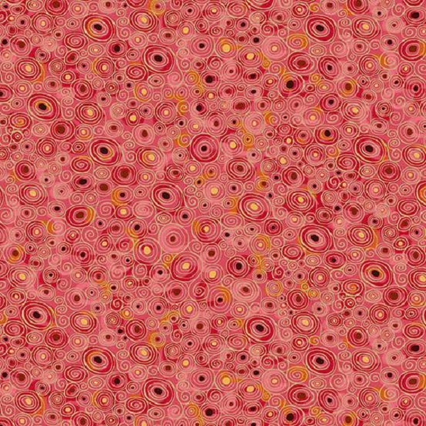 158_R Scroll Red, Golden by Makower