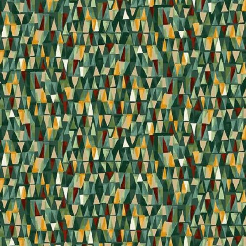 159_G Geometric Green, Golden by Makower