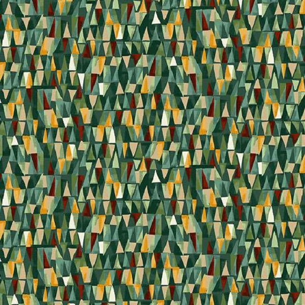 159_G Geometric Green, Golden by Makower